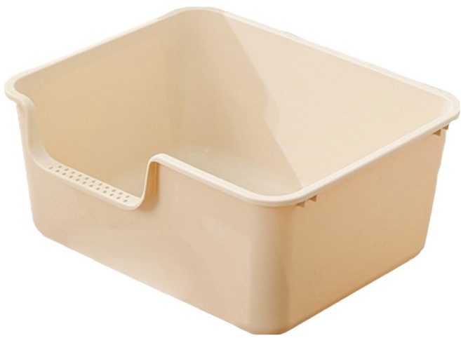 一體式貓砂盆, 1個, 米白色