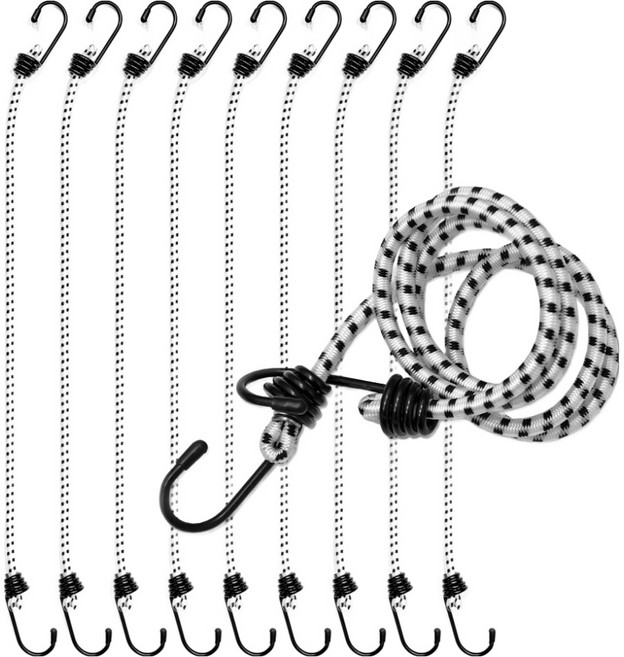 벅703 캠핑 스트레치코드 탄성로프 고리형 10p, 혼합색상