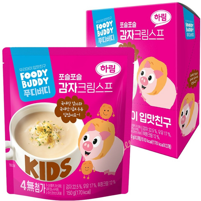 푸디버디 감자크림스프, 150g, 3개