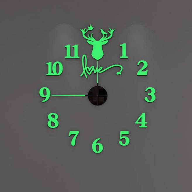 굿즈틱스 인테리어 무타공 벽시계 60 x 66 cm, 야광