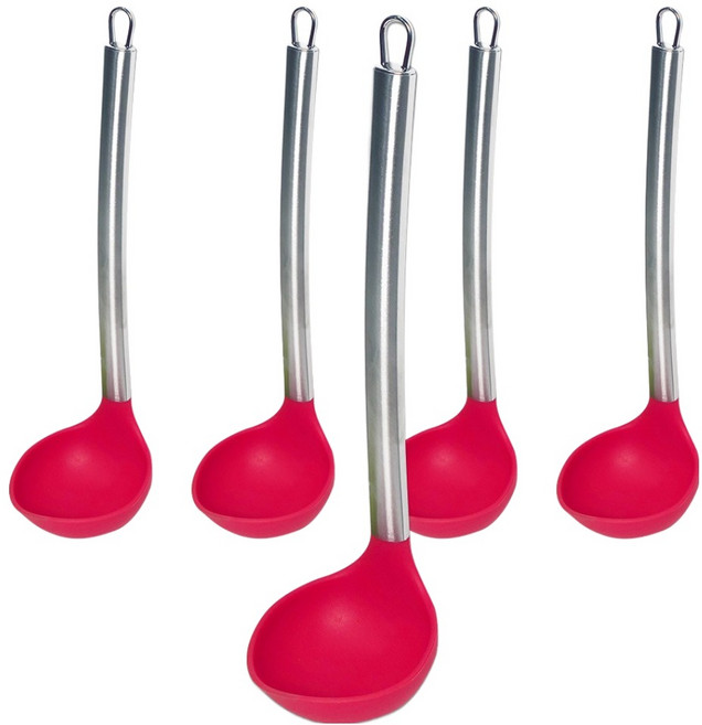 벅703 실리콘 조리도구 국자, 랜덤색상, 5개