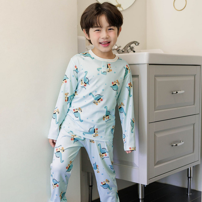mabellechouchou 幸運恐龍柔軟保暖睡衣上衣 + 下身套裝