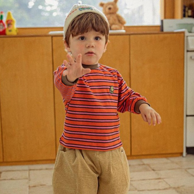 삠뽀요 아동용 어텀스트라이프티셔츠 OLTCT06