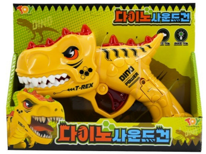 토이앤토이 다이노사운드건 장난감총, 옐로우, 1개