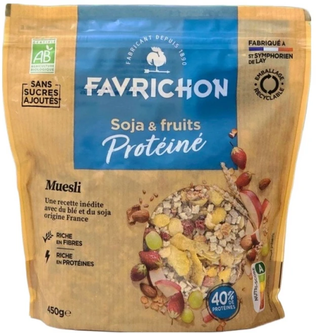 파브리숑 유기농 단백질콩 과일뮤즐리 시리얼, 450g, 1개 - 쿠팡