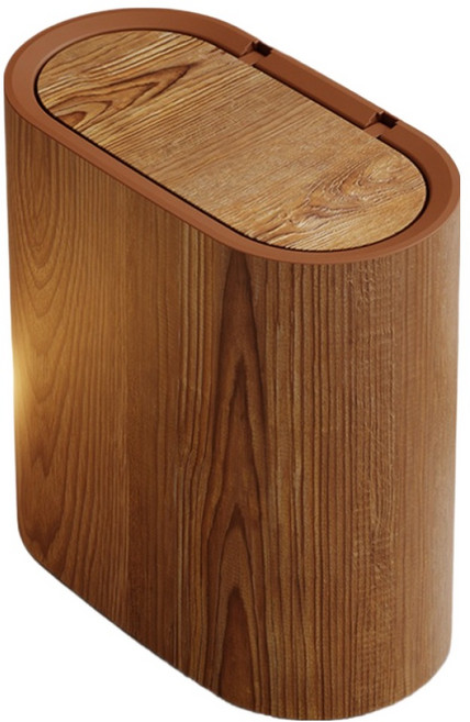 썬앤드림 우드패턴 틈새 이중 쓰레기통, 푸시형 월넛