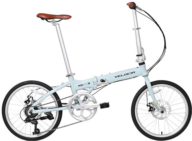 벨로시아 시마노7단 접이식 디스크 브레이크 미니벨로 자전거 미니라이드F 방문설치, 클라우드 블루, 1개, 160cm