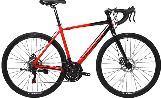 벨로시아 로드자전거 펜서R2.1D 알루미늄 시마노21단 510mm 방문설치, 블랙레드, 1개, 180cm