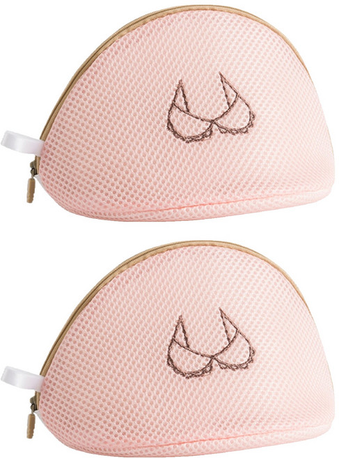 이지딜 속옷전용 손상방지 세탁망 18 x 16 x 16 cm, 반원 벚꽃핑크, 2개