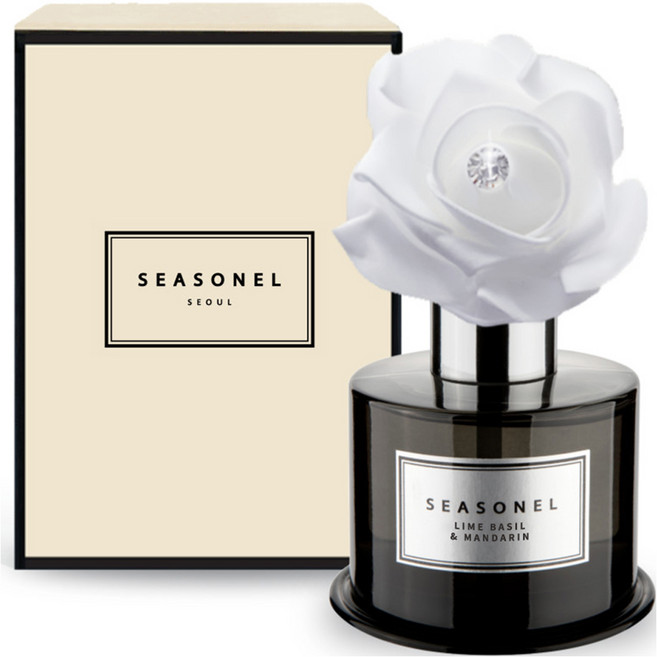 시즈넬 퍼퓸향 화이트 로즈 블랙에디션 차량용 디퓨저 120ml, 라임 바질 앤 만다린, 1개