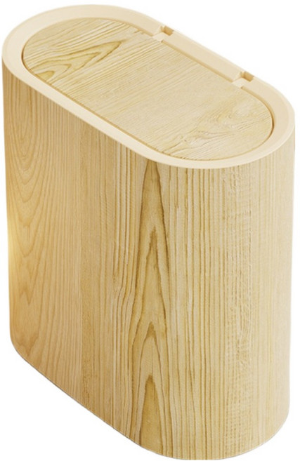 썬앤드림 우드패턴 틈새 이중 쓰레기통, 푸시형 오크