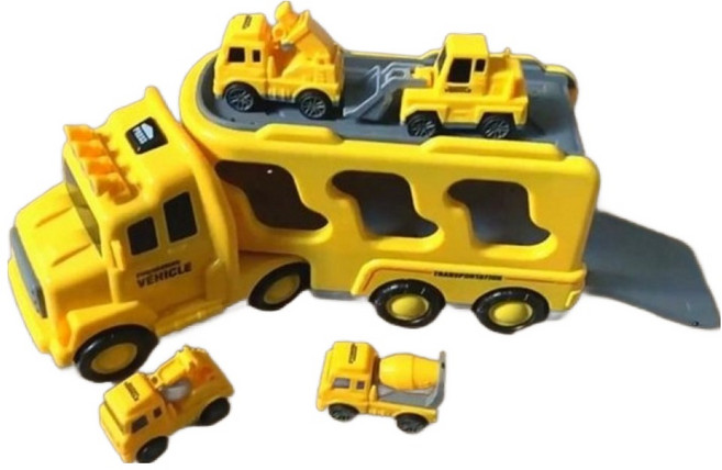 주몬 어린이 중장비 트럭 장난감 세트, 1세트, 옐로우