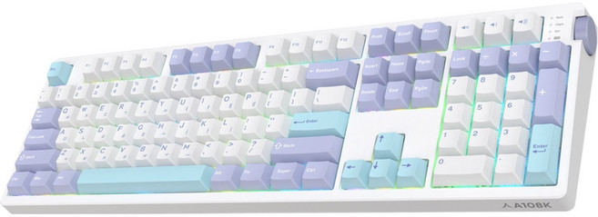 앱코 3모드 퀵스압 유무선 기계식 키보드, 마일드 블루, A108K, 벚꽃축