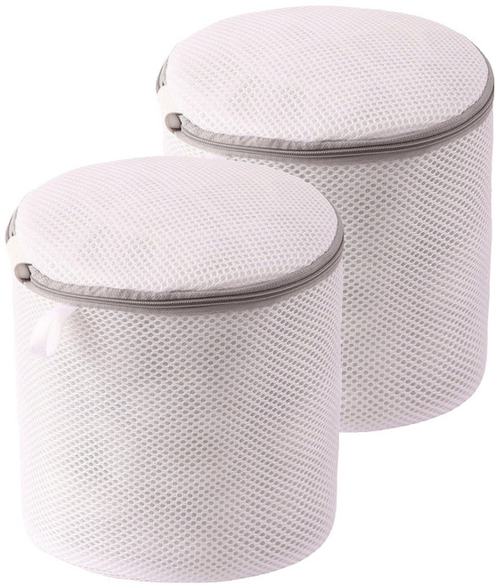 이지딜 속옷전용 손상방지 세탁망 17 x 17 x 15 cm, 원통 그레이, 2개