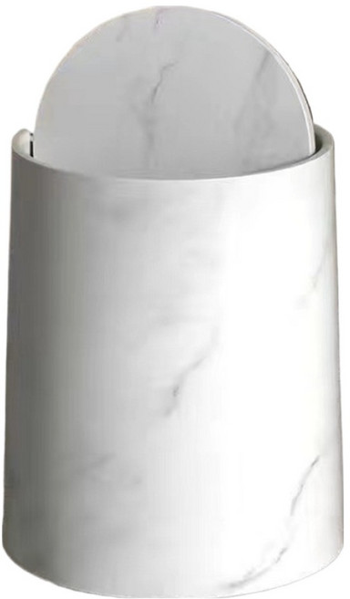 썬앤드림 모던 마블 패턴 이중 쓰레기통 15L, 화이트 플랩