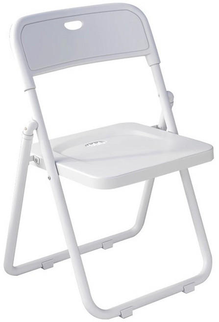 오브민 사각 접이식 식탁의자, 화이트, 1개