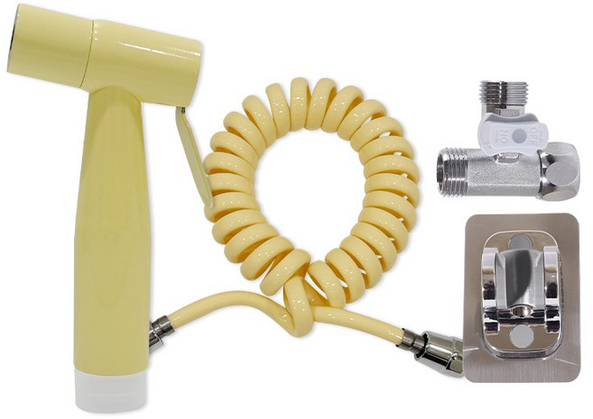 아쿠아듀오 욕실 스프레이건 변기샤워기 세트, 1세트, 버터