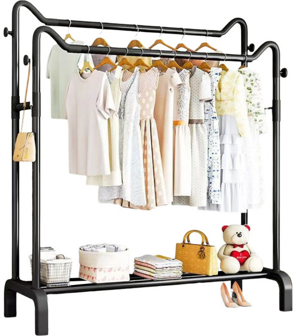 와이홉 캣츠 옷걸이 행거 더블, 블랙