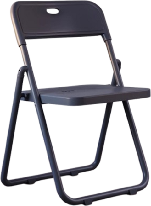 오브민 사각 접이식 식탁의자, 블랙, 1개