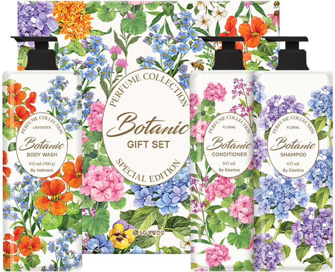 엘라스틴 보타닉 퍼퓸 올타임 헤어바디 세트, 1세트