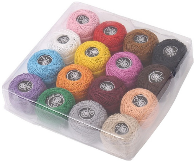 코히모 핸드메이드 DIY 컬러 십자수 자수실 5W0624, 랜덤발송, 16개