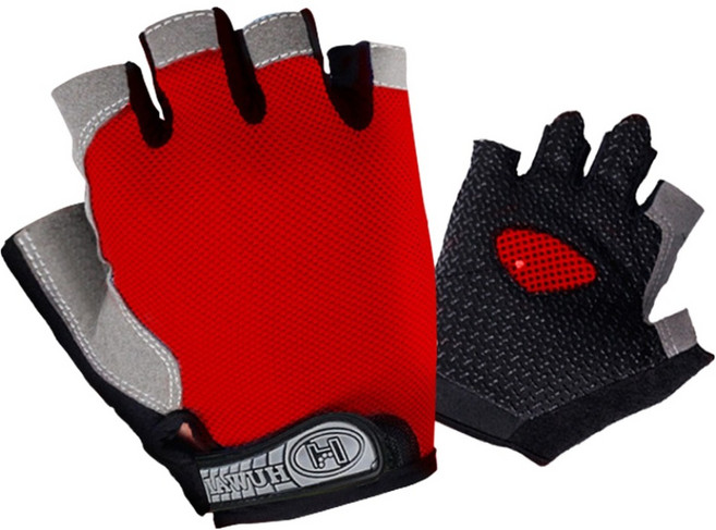 모리의집 스포츠 런닝 손목 보호 반장갑 양손착용 세트 기본형, 레드, 1세트