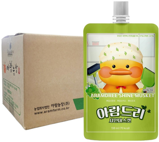 아람농장 아람드리 샤인머스캣 주스, 138ml, 30개