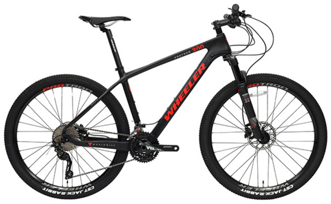 휠러 시마노 데오레 카본 MTB 자전거 프로트론300 17.5 방문설치, 블랙, 1개, 180cm