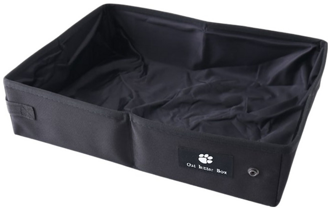 毛皇上 可折疊貓砂盆, 1個, 黑色