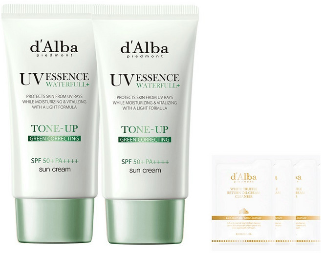 달바 클린 티트리 리포좀 톤업 선크림 그린 SPF50+ PA++++ 2p + 세럼 클렌저 3p, 1개