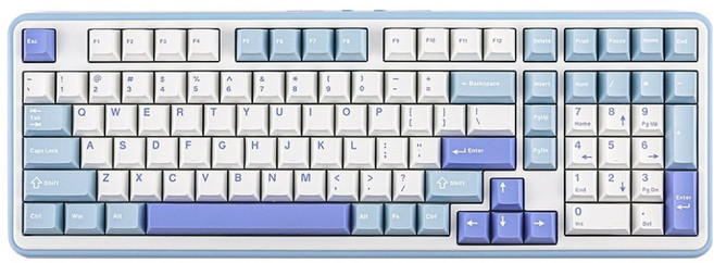 에포메이커 3모드 핫스왑 기계식 유무선 키보드, WHITE BLUE, TH99, 저소음 바다소금축