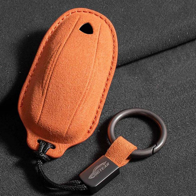 크로니클 프리미엄 테슬라호환 가죽라인 키팝 키케이스 링버클타입 모델Y, 오렌지, CTE-SU6