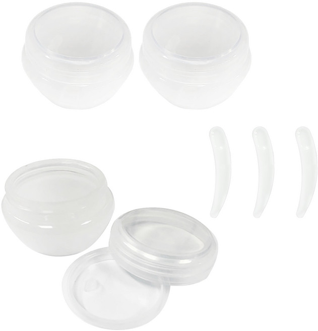 다크아이 단지형 크림 용기 20g x 3p + 스푼 3p, 반투명, 1세트