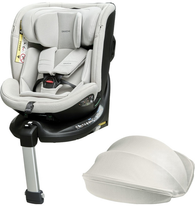 다이치 블리바 360 아이사이즈 선바이저 + 베이스 + 카시트 세트 ISOFIX, 스톤 그레이