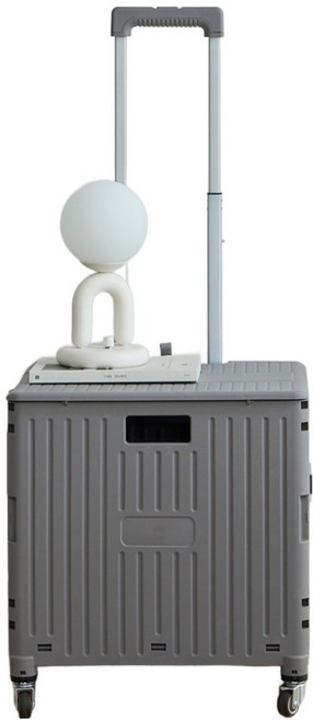 한샘 핸디 360도 회전 폴딩 장바구니 쇼핑카트 L, 그레이, 1개