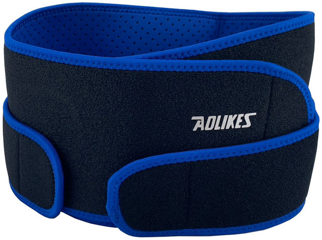 AOLIKES 奧力克斯 輕量版可調式雙層護腰 7995 100 x 17cm, 1個, 藍黑色