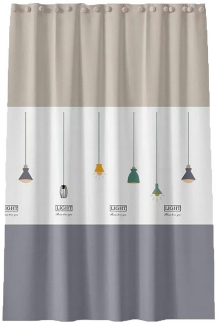 WE CHAMP 時尚環保加長浴簾 Z0085, 吊燈, 1個