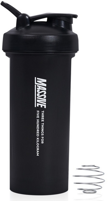 MASSIVE 쉐이커 프리미엄 보틀, 블랙, 1200ml, 1개