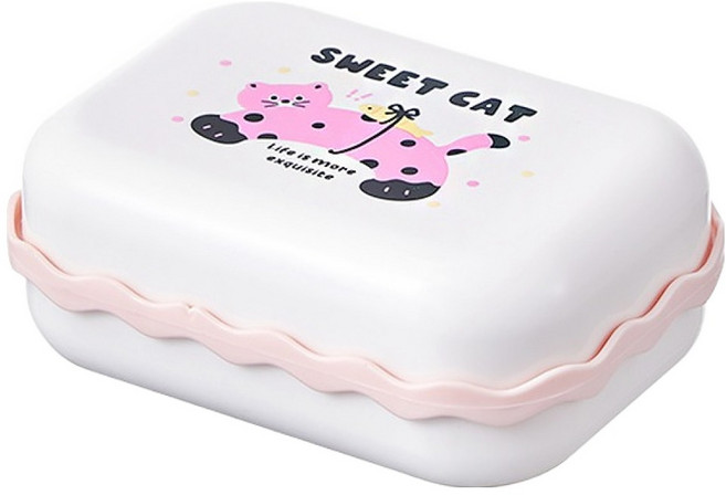 더자카 애니멀 도트 비누케이스 FREE, 핑크, 1개