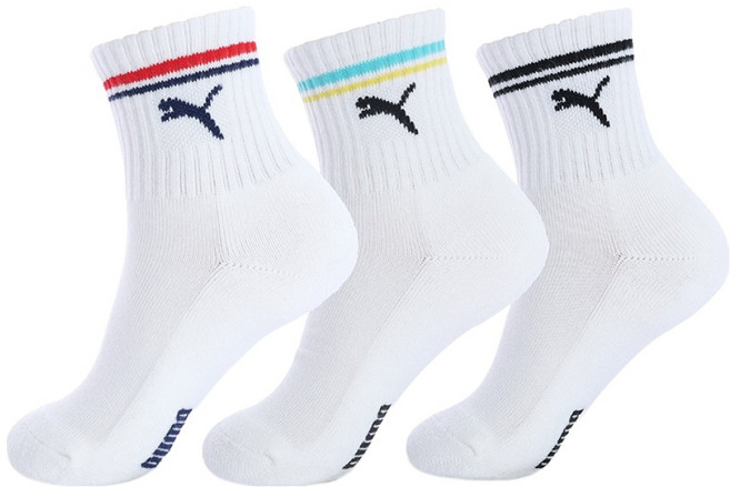 PUMA 兒童柔軟舒適綜合運動中筒襪3件組 PU-K14