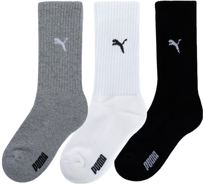 푸마 아동용 더 길고 푹신한 아소트 스포츠 크루양말 3종 세트 PU-K16