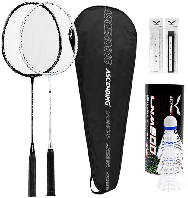 ASCENDING 레저용 라켓 2종 + 풀케이스 + LED 레인보우 셔틀콕 2종 + 오버그립 2p 세트, 1세트, AT-99