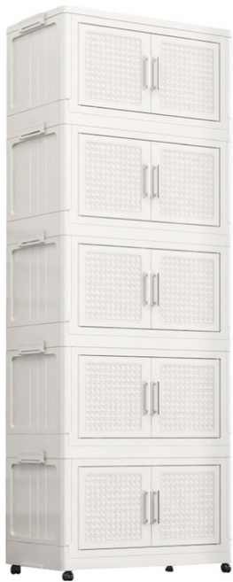 ONE HOUSE 阪藤加深款折疊收納櫃 250L OH-R122-A5602, 5層, 實色 + 月光白