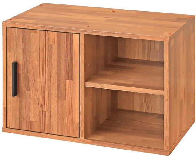 HOPMA 合馬家具 簡約單門二格櫃 G-MD600PTK, 拼版柚木