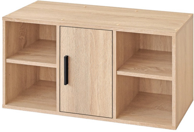 HOPMA 合馬家具 簡約單門四格櫃 G-MD800PMS, 淺橡木