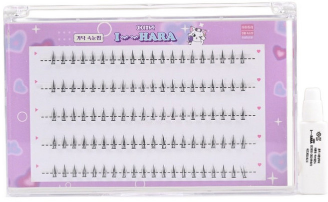 아이하라 가로5줄 언더데자뷰 인조 속눈썹, 1개, 블랙