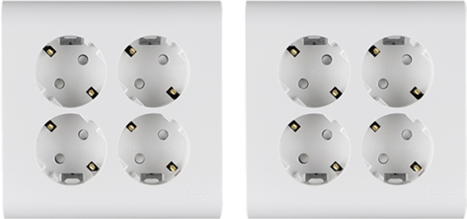 나노 전기 오딧세이 심플 4구 매입접지 콘센트 화이트, 2개
