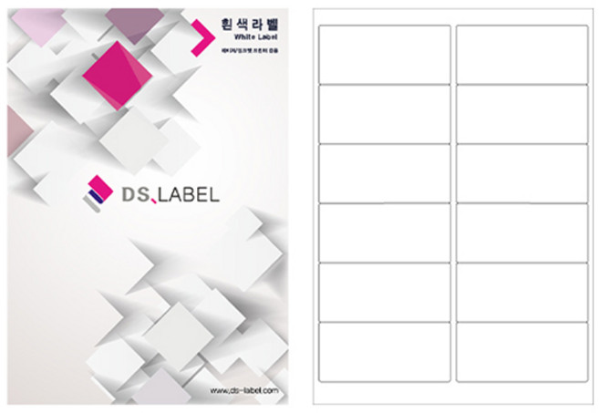 디에스라벨 레이저잉크젯 흰색 DS3212, 12칸, 100개