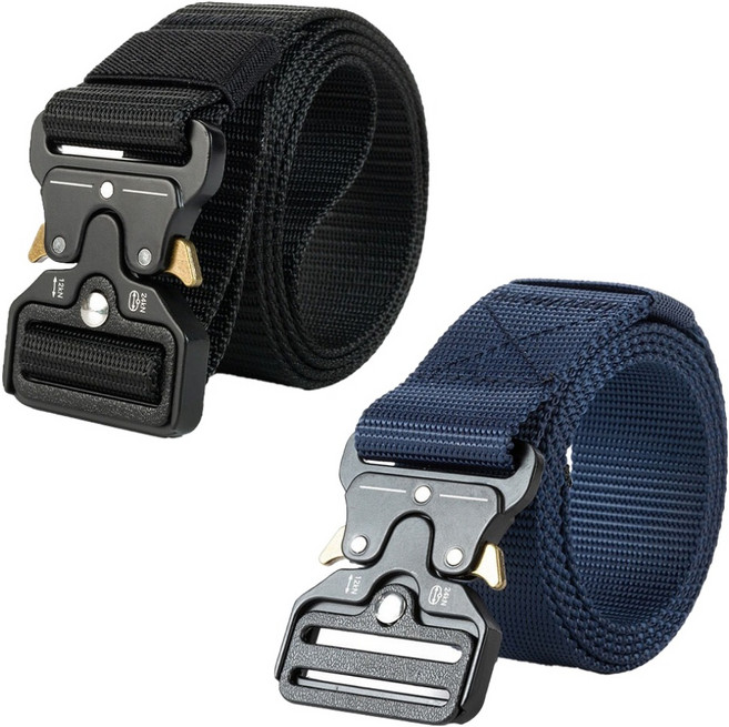 오웨니 남성용 스포츠 벨트 2종 세트, 블랙 + 네이비, 1세트