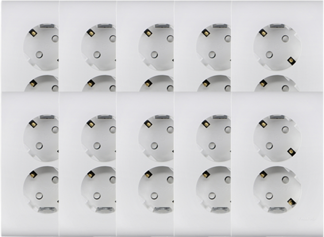 나노 전기 오딧세이 심플 2구 매입접지 콘센트 화이트, 10개